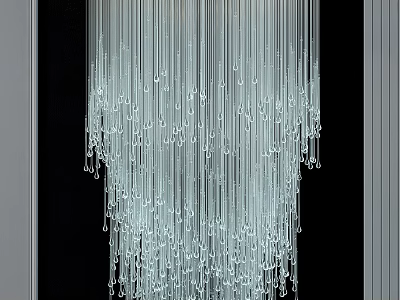 Modern Crystal Chandelier With Glass Droplets Hanging Design For Elegant Interior Decor 3d model