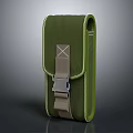 Green Canvas Utility Bag With Beige Strap Metal Buckle And Stitched Edges