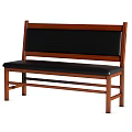 Sturdy Public Benches With Wooden Frame And Black Seats For Public Spaces