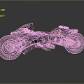 Futuristic Motorcycle With Sleek Black Design Neon Blue Lights And Mechanical Wheels