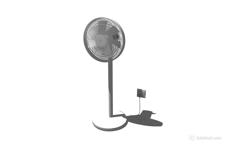 Efficient Standing Air Cooler Fan with Oscillating Function and Quiet Operation 3d model 