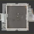 Birds Eye View Planning of Two Story Building With Balconies Windows Roof Structures and Staircase