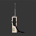 Vintage Portable Radio With Retro Design Antenna Knobs Display Panel And Handle
