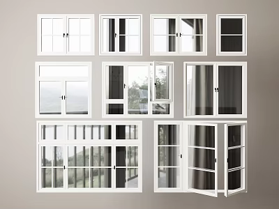 Modern Windows Casement Windows Household Floor Windows Plastic Steel Windows Glass Partition Doors and Windows Balcony Doors and Windows Broken Bridge Aluminum Windows 3d model