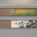 Middle ancient style landscape painting Chinese style landscape painting 3d model