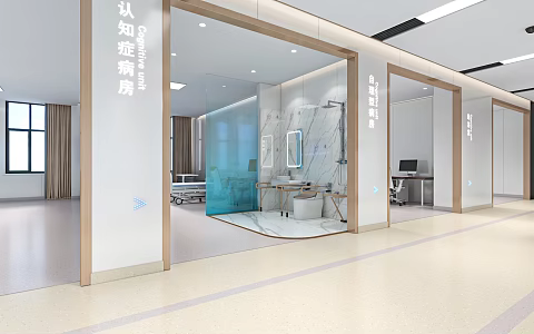 Modern nursing home institutions for the aged 3d model