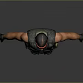 Tactical Military Character 3D Model With Red Bandana Sleeveless Vest And Camouflage Pants