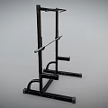 Sturdy Black Squat Rack with Barbell for Home Gym Training Equipment