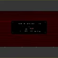 Stylish Red Wooden Speaker With Dual Orange Speaker Units And Black Control Panel
