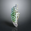 Vibrant Green And Purple Marine Coral Animal Reef Structure On Dark Background