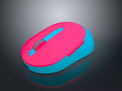 Cute Pink And Blue Small Animal With Soft Fur And Playful Look 3d model