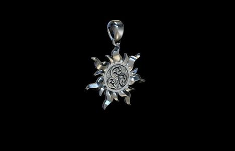 Pendant Necklace Pendant Sun 3d model