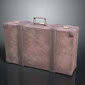 Classic Brown Vintage Leather Suitcase With Metal Handle And Strap Details
