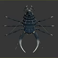 Artistic Detailed Blue Scorpion Metal Sculpture With Intricate Antennae And Sharp Claws Design