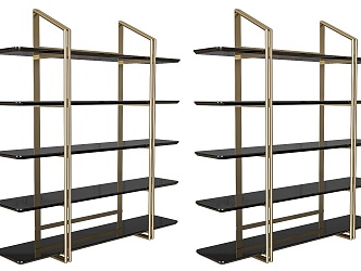 Modern Light Luxury Bookshelf Storage Rack Floor Office Stainless Steel Bookshelf Creative Art Modeling Bookshelf Light Luxury Metal Decorative Rack Storage Rack Bookshelf Bookcase 3d model