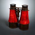 Commercial Binoculars with Vintage Design Red Fabric Covers and Metal Construction for Business