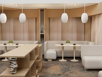 Modern Buffet Restaurant Log Buffet Restaurant 3d model
