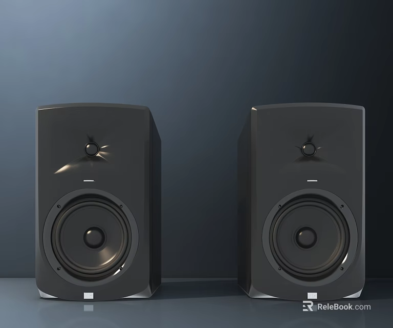 Modern Black Home Audio Speakers With Sleek Design And High Quality Sound 3d model 