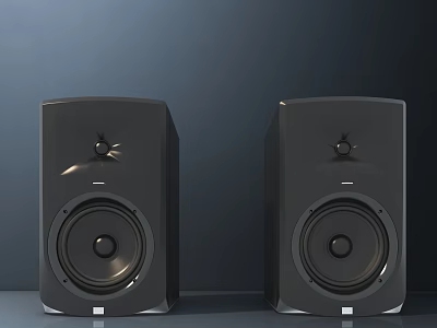 Modern Black Home Audio Speakers With Sleek Design And High Quality Sound 3d model