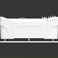 Modern White Bathtub Design With Massage Jets Control Panel And Pillow 3d model