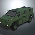 Military Green Armored Vehicle With Protective Body And Large Wheels