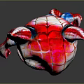 Spider Man Cartoon Character With Red And Blue Costume And Spider Pattern Action Figure