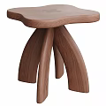 Natural Walnut Wood Dining Table With Unique Curved Legs And Artistic Design