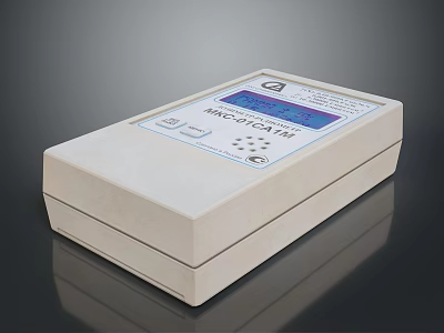 Digital Display Electronic Control Device With Beige Rectangular Case And Control Buttons 3d model
