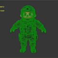 3D Cartoon Police Character Wearing Black Tactical Uniform With Helmet And Gear
