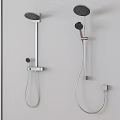 Modern Wall Mounted Shower Systems With Chrome Finish Rainfall And Handheld Heads