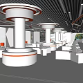 Modern Exhibition Hall Interior Design With Display Stands And Lighting Layout