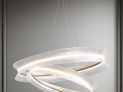Modern Layered Ring Chandelier With Transparent Material And Soft Lighting Design 3d model
