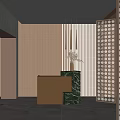 Modern Front Desk Front Desk Island Desk 3d model