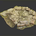 Rustic Stone Fire Pit Design With Wood Ash And Natural Grass Surroundings
