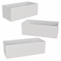 Modern Three White Rectangular Bathtubs Minimalist Design For Bathroom Interior 3d model