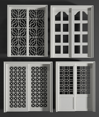 Modern sliding door 3d model