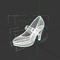 Stylish Black High Heel Shoes With Red Sole And Gold Buckle Design