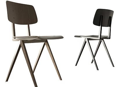 Modern Wooden Leisure Chair With Sleek Backrest And Cross Leg Structure Design 3d model