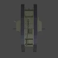 Vintage Military Tank With Heavy Tracks And Metal Armor Structure