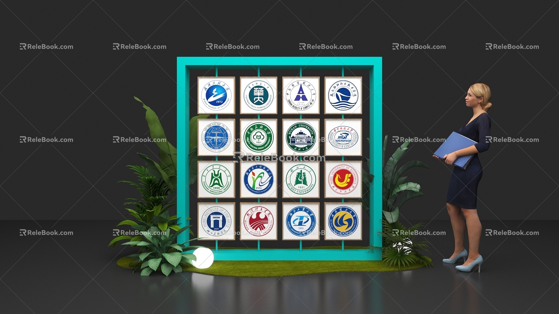 Green Plant Pin Point Flip Wall University Pin Point Green Plant dp Point University Display 3d model