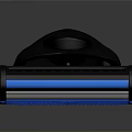 Ergonomic Black Razor With Blue Blade For Men's Daily Grooming Needs