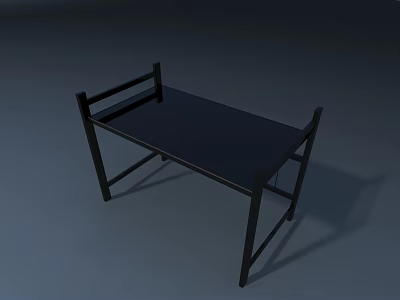Black Metal Storage Rack with Flat Top Surface for Home Office Organization Sturdy Design 3d model