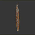 Detailed Vintage Ship Scale Model With Wooden Deck Metal Hull And Mast