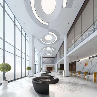 Modern Hall Bank Business Hall 3d model