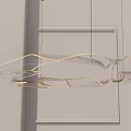 Elegant Modern Hanging Chandelier with Metallic Finish Unique Irregular Ring Shape and Warm Lighting