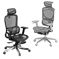 Ergonomic Mesh Office Chairs With Adjustable Armrests Metal Base And Wheels 3d model
