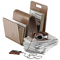 Stylish Home Magazine Storage Setup With Wooden Magazine Holders Stack Of Magazines Headphones And Phone