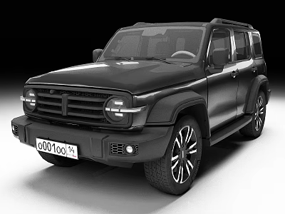 Black Modern SUV With Bold Front Grille And Stylish Alloy Wheels 3d model