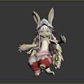 Rabbit Like Creature Character With Bunny Ears Long Hair Pink And White Outfit Arms Outstretched