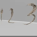 Modern Minimalist Decorative Ornament Set With Number 1 2 3 Curved Design On White Background